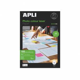 Papel fotografico apli glossy doble cara din a4 pack de 100 hojas 160 gr