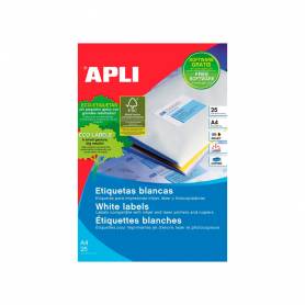 Etiqueta adhesiva apli 1215 tamaño 210x297 mm para fotocopiadora laser ink-jet caja con 25 hojas con 25