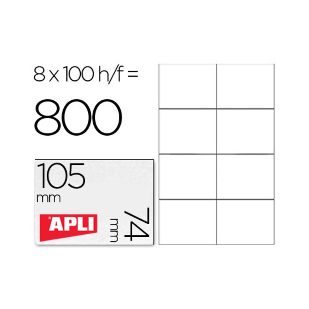 Etiqueta adhesiva apli 1279 tamaño 105x74 mm para fotocopiadora laser ink-jet caja con 100 hojas din a4