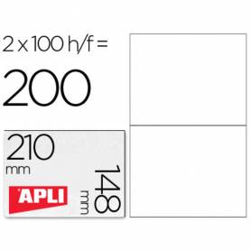 Etiqueta adhesiva apli 1264 tamaño 210x148 mm -fotocopiadora laser ink-jet -caja con 100 hojas din a4