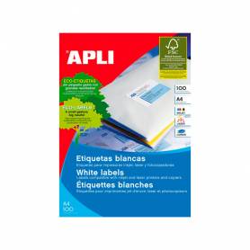 Etiqueta adhesiva apli 1281 tamaño 210x297 mm fotocopiadora laser ink-jet caja con 100 hojas din a4