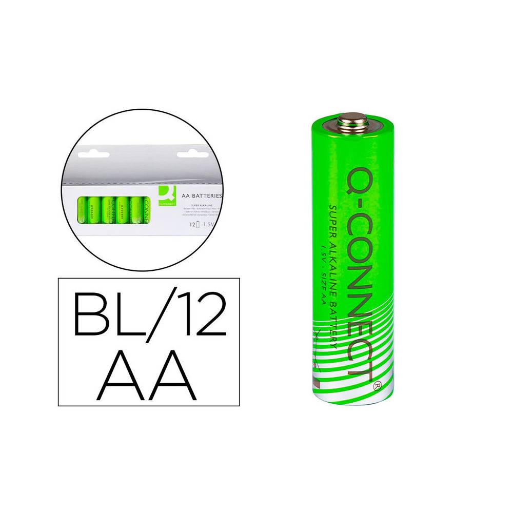 Pila q-connect alcalina aa blister con 12 unidades