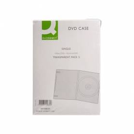 Caja dvd q-connect transparente pack de 5 unidades