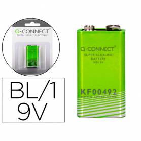 Pila q-connect alcalina 9v blister con 1 unidad