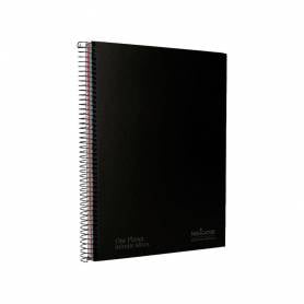 Cuaderno espiral navigator a4 micro tapa forrada 120h 80gr cuadro 5mm 5 bandas 4 taladros color negro