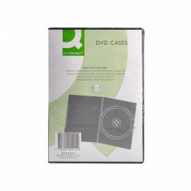 Caja dvd q-connect -con interior negro -pack de 5 unidades