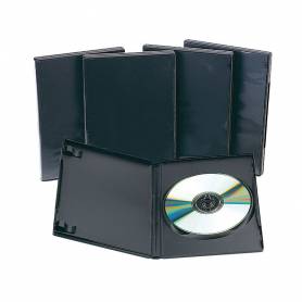 Caja dvd q-connect -con interior negro -pack de 5 unidades