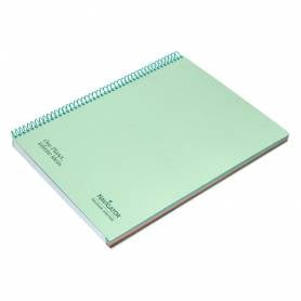 Cuaderno espiral navigator a4 micro tapa forrada 120h 80gr horizontal 5 banda 4 taladros color menta