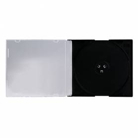 Caja de cd q-connect slim -con interior negro -pack de 25 unidades