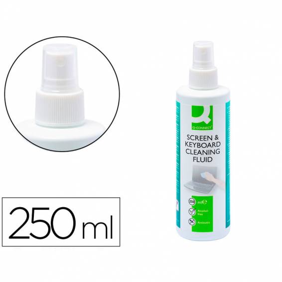 Spray q-connect limpiador de pantallas y teclados bote de 250 ml