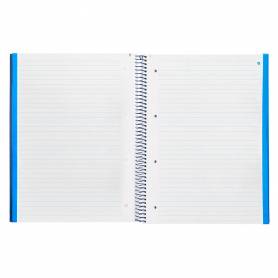 Cuaderno espiral navigator a4 micro tapa forrada 120h 80gr horizontal 5 bandas 4 taladros color azul marino