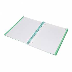 Cuaderno espiral navigator a4 micro tapa forrada 80h 80gr cuadro 5mm 1 banda color menta