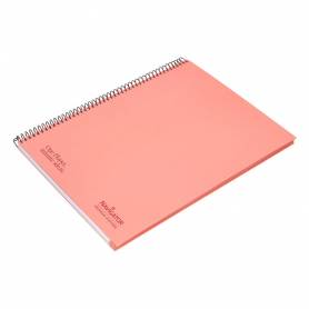 Cuaderno espiral navigator a4 micro tapa forrada 80h 80gr cuadro 5mm 1 banda color coral