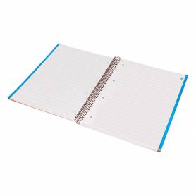 Cuaderno espiral navigator a4 micro tapa forrada 120h 80gr horizontal 5 banda 4 taladros color rosa