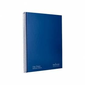 Cuaderno espiral navigator a4 micro tapa forrada 80h 80gr cuadro 5mm una banda color azul marino