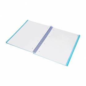 Cuaderno espiral navigator a4 micro tapa forrada 80h 80gr horizontal 1 banda color celeste