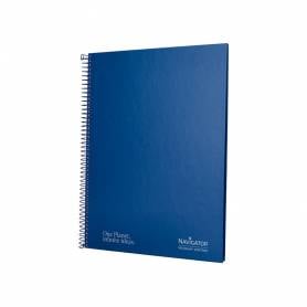 Cuaderno espiral navigator a4 micro tapa forrada 80h 80gr horizontal 1 banda color azul marino