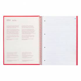 Cuaderno espiral navigator a4 micro tapa forrada 80h 80gr horizontal 1 banda color rojo