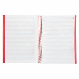 Cuaderno espiral navigator a4 micro tapa forrada 80h 80gr horizontal 1 banda color rojo