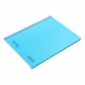 Cuaderno espiral navigator a4 tapa dura 80h 80gr cuadro 4mm con margen azul claro