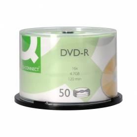 Dvd-r q-connect capacidad 4,7gb duracion 120min velocidad 16x bote de 50 unidades