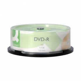 Dvd-r q-connect capacidad 4,7gb duracion 120min velocidad 16x bote de 25 unidades