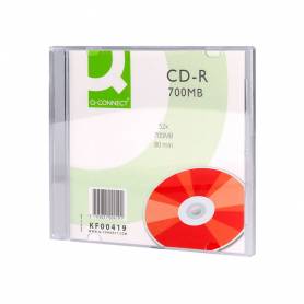 Cd-r q-connect capacidad 700mb duracion 80min velocidad 52x caja slim