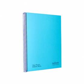 Cuaderno espiral navigator a4 tapa dura 80h 80gr horizontal con margen azul claro