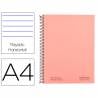 Cuaderno espiral navigator a4 tapa dura 80h 80gr horizontal con margen coral - NA44