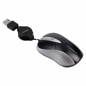 Raton q-connect mini optico 800 dpi retractil usb 1,5 ghz negro