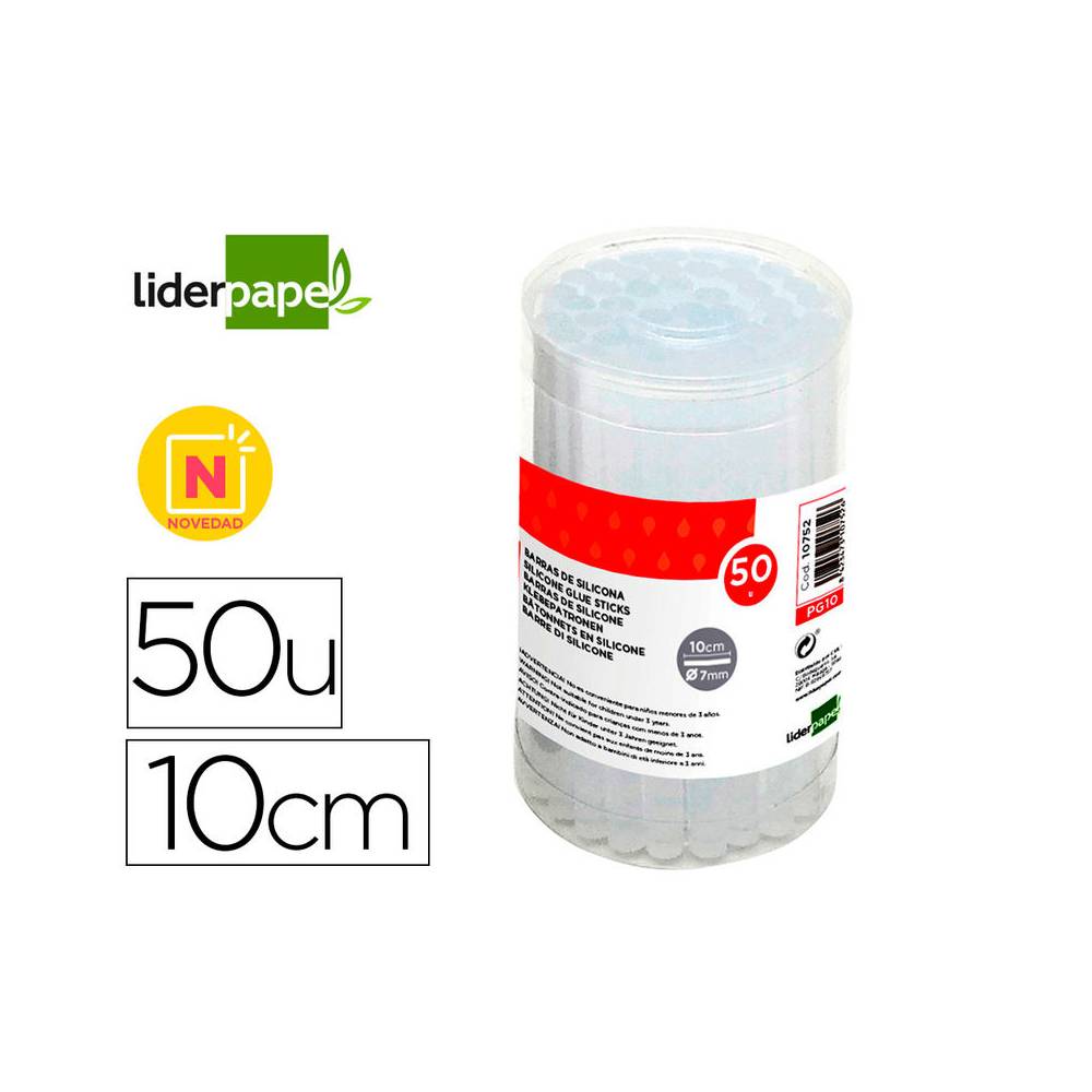 Barra termofusible liderpapel de 7 mm de diametro x 100 mm de alto caja de 50 unidades