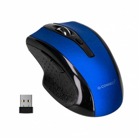 Raton q-connect optico inalambrico 1000 dpi receptor usb 2,4 ghz azul