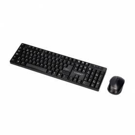 Set teclado + raton inalambrico q-connect 2.4g negro compatible windows