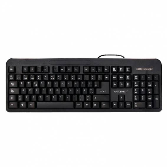 Teclado q-connect negro con cable 1,5 m compatible windows