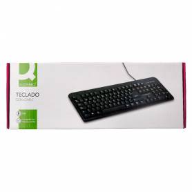 Teclado q-connect negro con cable 1,5 m compatible windows