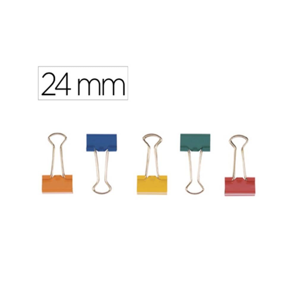 Pinza metalica q-connect reversible n.2 24 mm caja de 10 unidades colores surtidos