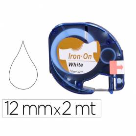 Cinta q-connect 12mm x 2mt negro-blanco para ropa para maquina letratag