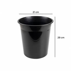 Papelera plastico q-connect negro opaco 13 litros 275x285 mm