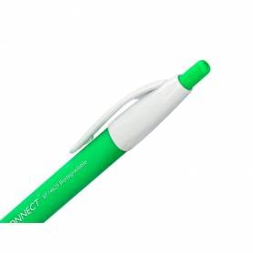 Boligrafo q-connect retractil kf14625 biodegradable verde tinta azul