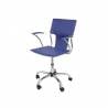 Silla giratoria pyc respaldo medio regulable en altura similpiel azul 860+90x480x440 mm - KF11257