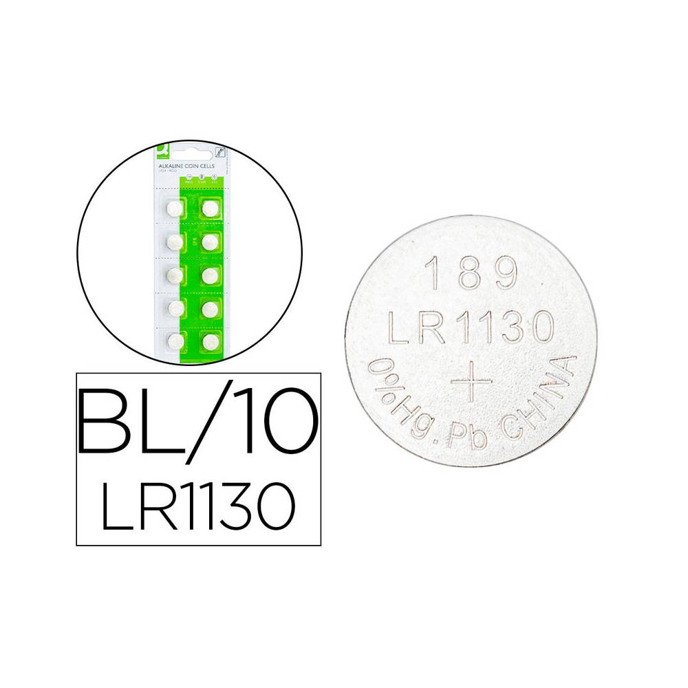 Pila q-connect tipo boton alcalina lr54 1.5v blister de 10 unidades