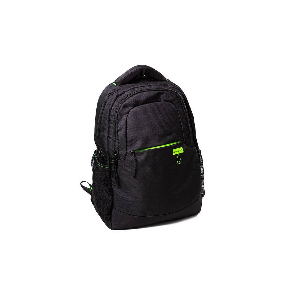 Mochila para portatil q-connect 15,6/ negra con asa 2 bolsillos exteriores 320x430x140 mm