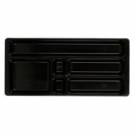 Bandeja organizadora q-connect de cajones color negro 344x160x33 mm