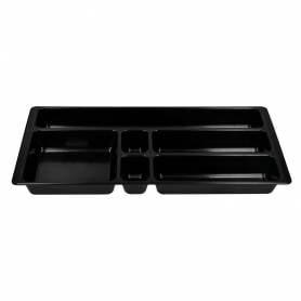 Bandeja organizadora q-connect de cajones color negro 344x160x33 mm