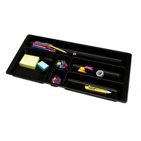 Bandeja organizadora q-connect de cajones color negro 344x160x33 mm