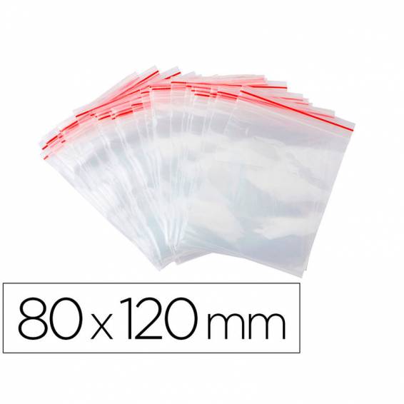 Bolsa plastico autocierre q-connect 80x120 mm paquete de 100 unidades