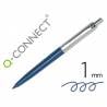 Boligrafo q-connect premium metalico retractil con clip color azul punta 1 mm - KF18623