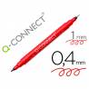 Rotulador q-connect marcador permanente doble punta color rojo 0,4 mm y 1 mm - KF11345