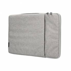 Funda para portatil q-connect 13,3/ con asa 1 bolsillo exterior con cremallera color gris 350x250x25 mm