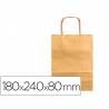 Bolsa papel q-connect kraft oro xs con asa retorcida 180x240x80 mm - KF03738